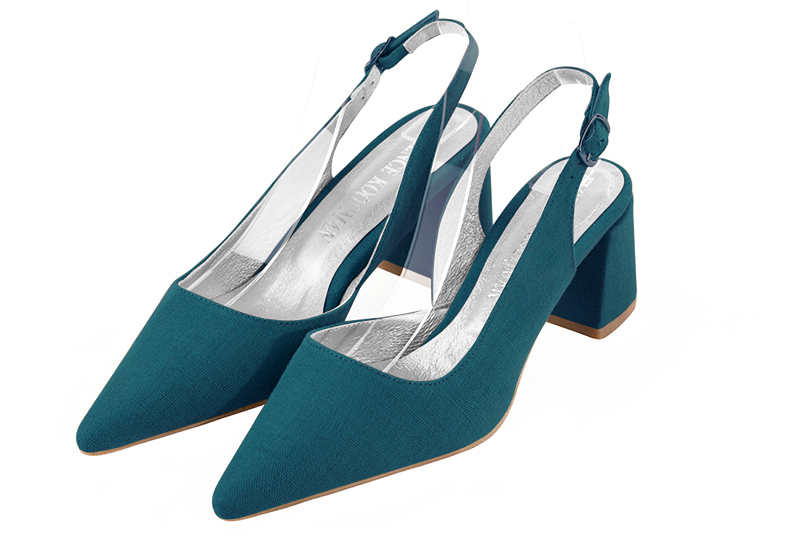 Peacock blue dress shoes for women - Florence KOOIJMAN